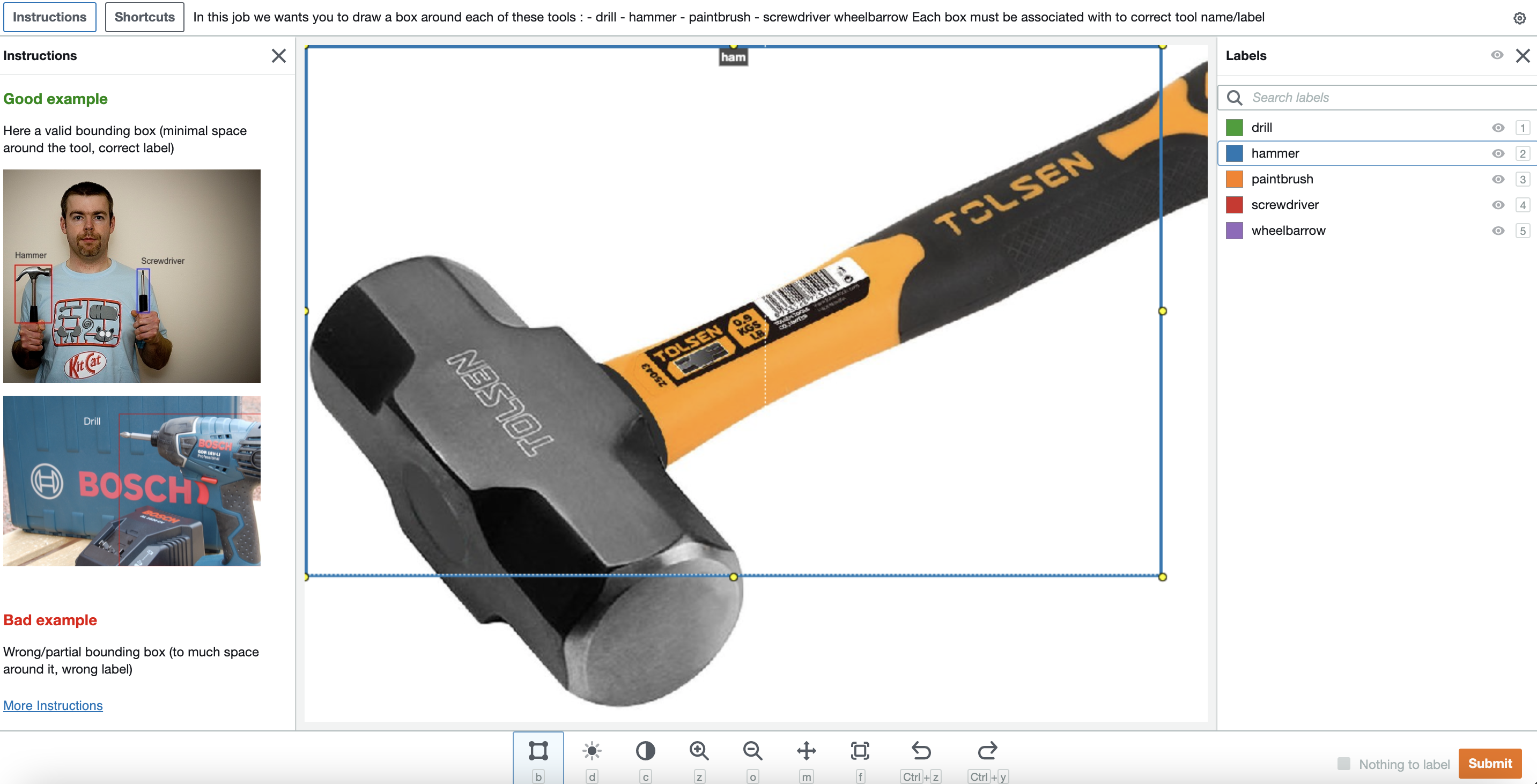 AWS GroundTruth labeling tool